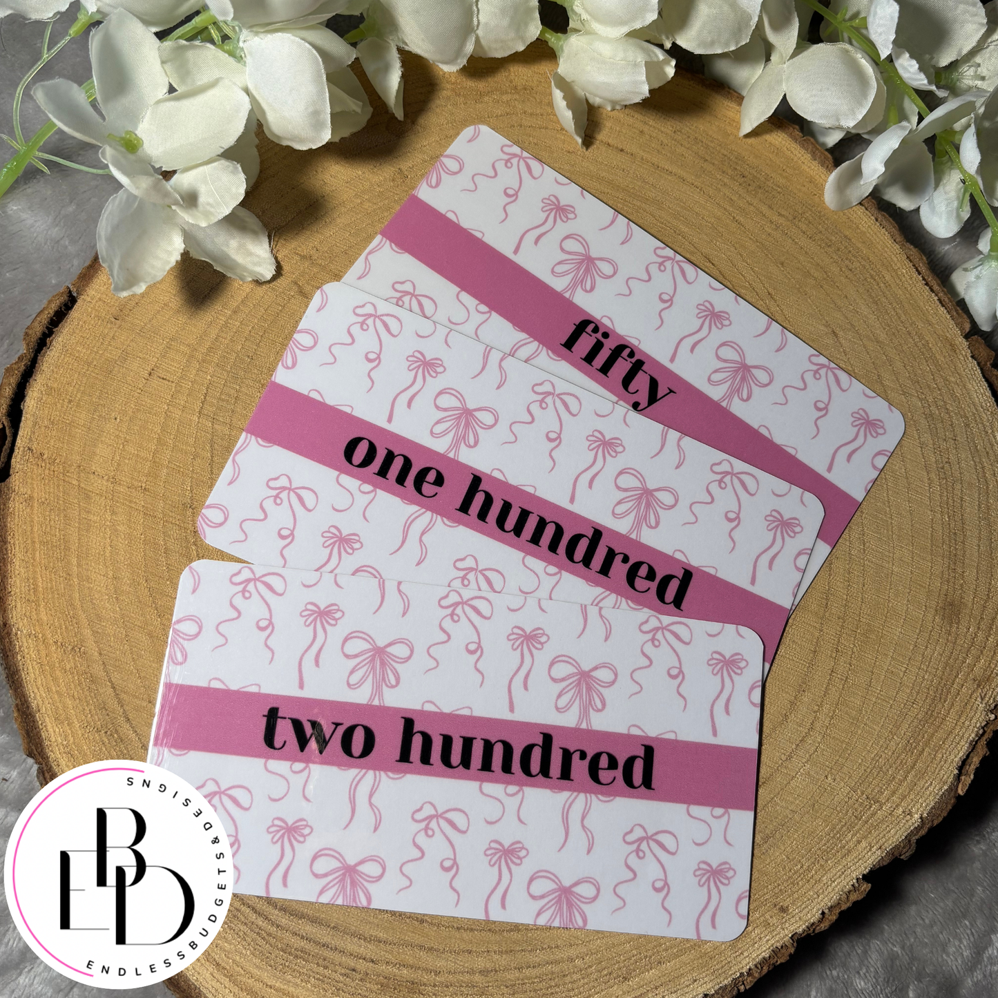Pink Bows Money Placeholders