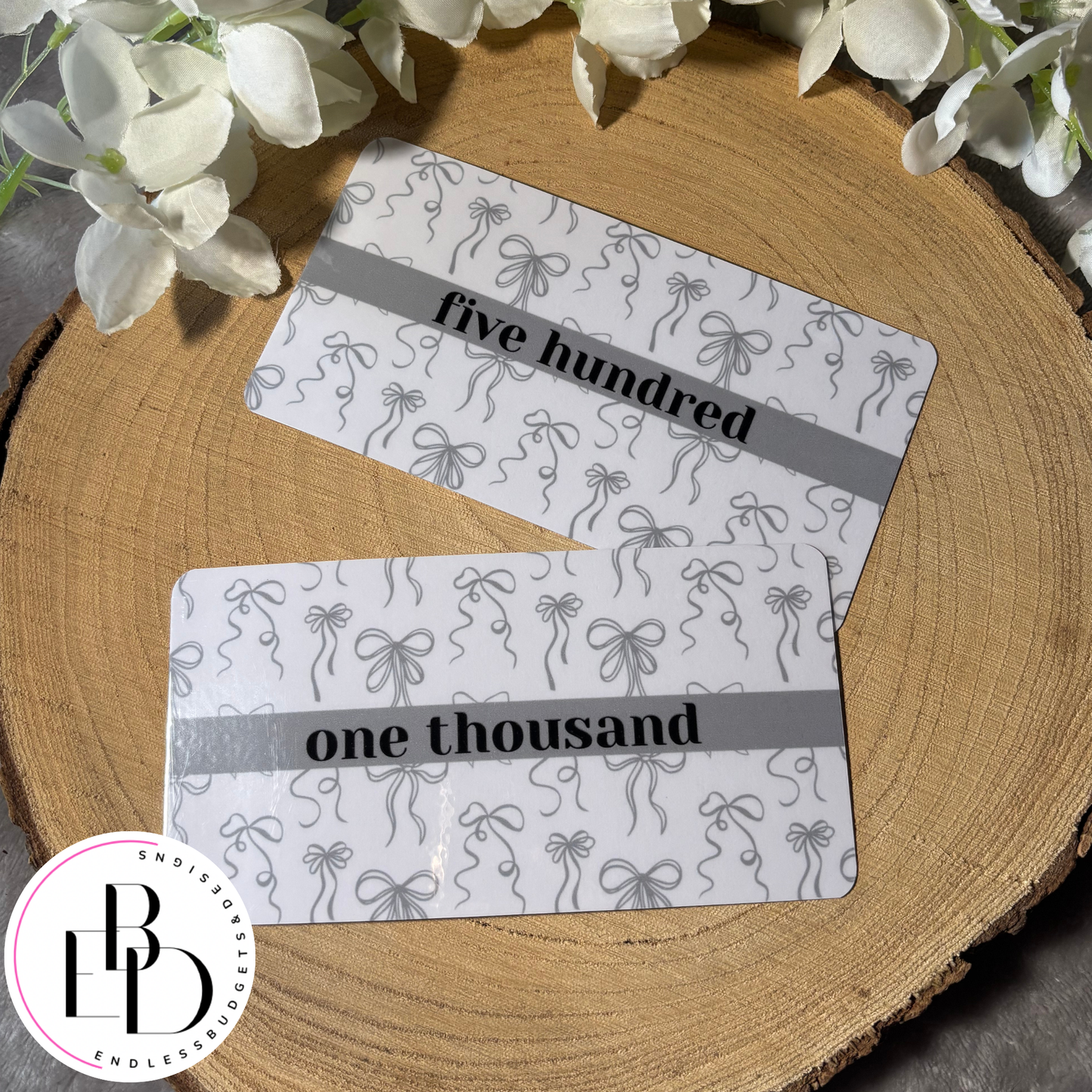 Grey Bows Money Placeholders