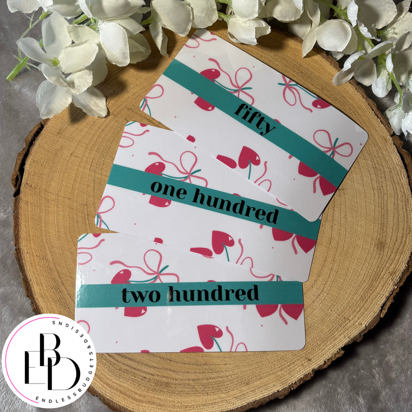 Hearts & Bows Money Placeholders