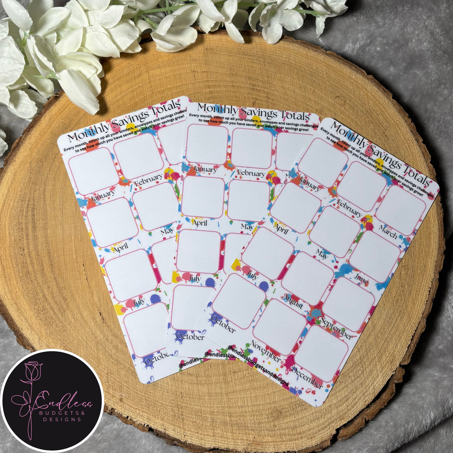 Monthly Savings Totals Tracker