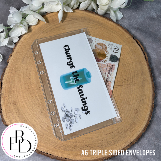 A6 Triple Sided Clear Gloss Cash Envelopes