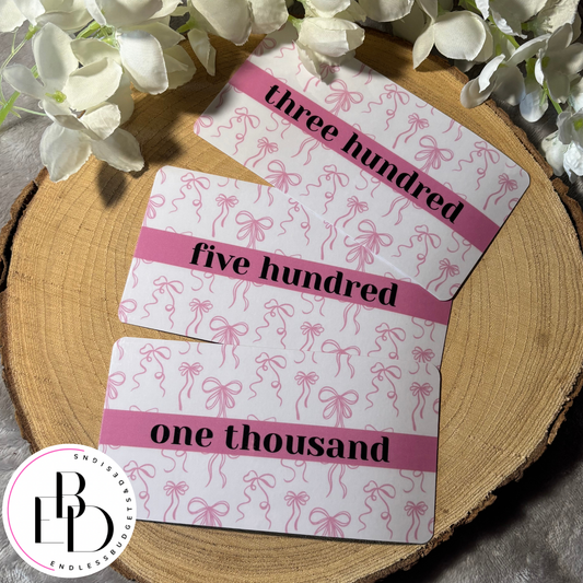 Pink Bows Money Placeholders