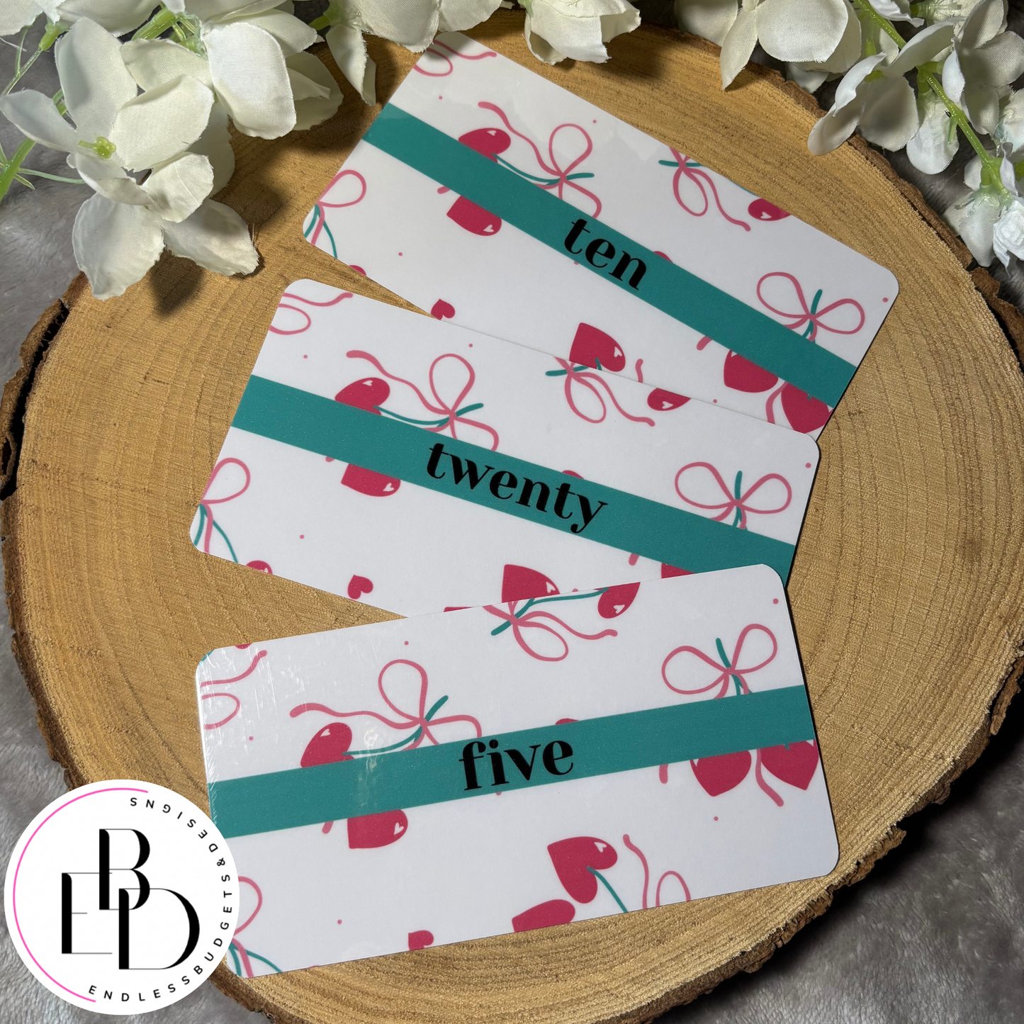 Hearts & Bows Money Placeholders