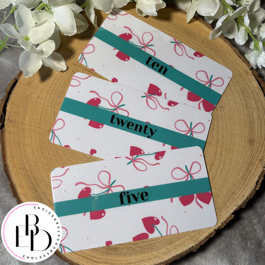 Hearts & Bows Money Placeholders