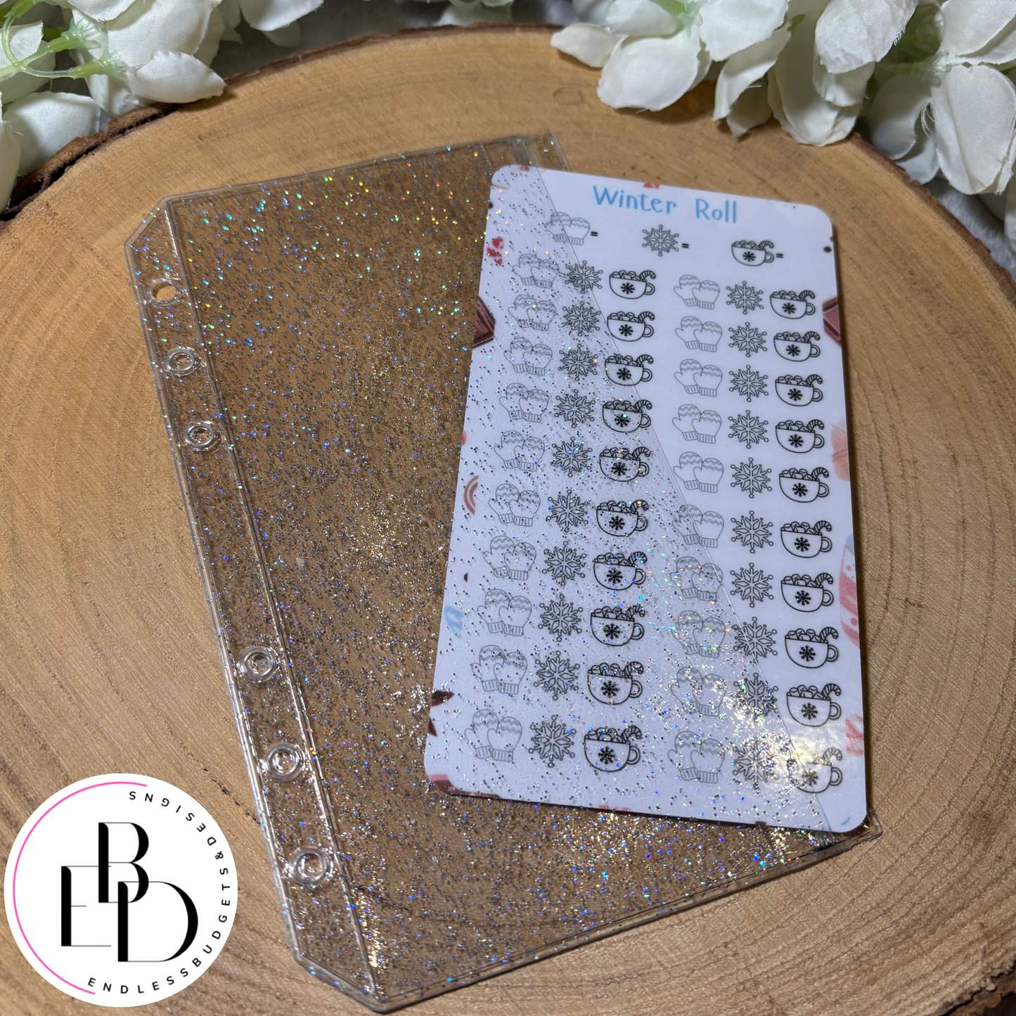 A6 and A5 Glitter Double Sided Zipless Cash Envelopes