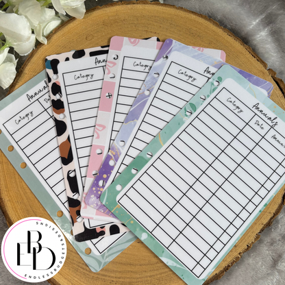 Binder Dashboards - Sinking Funds, Annuals, Binder Totals!