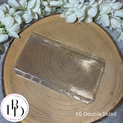 A6 and A5 Glitter Double Sided Zipless Cash Envelopes
