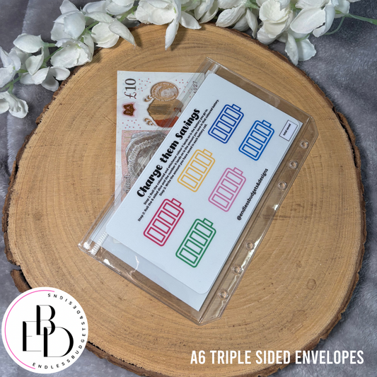 A6 Triple Sided Clear Gloss Cash Envelopes