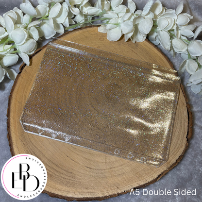 A6 and A5 Glitter Double Sided Zipless Cash Envelopes