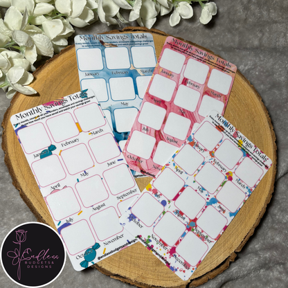 Monthly Savings Totals Tracker