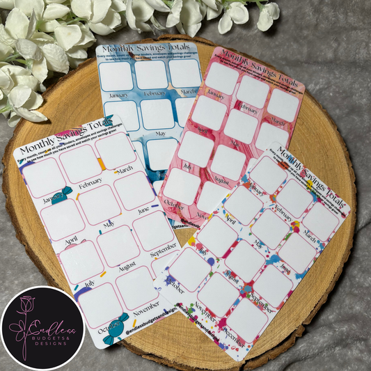 Monthly Savings Totals Tracker