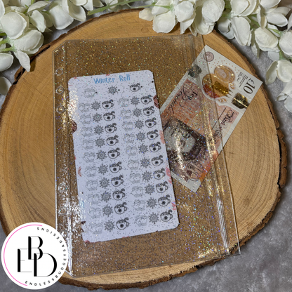 A6 and A5 Glitter Double Sided Zipless Cash Envelopes