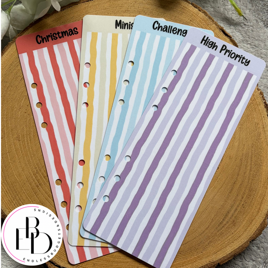 Personalised Striped Binder Bookmarks (Matching Sirena Binders)